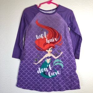 Disney 3T Ariel Purple Long Sleeved Nightgown
